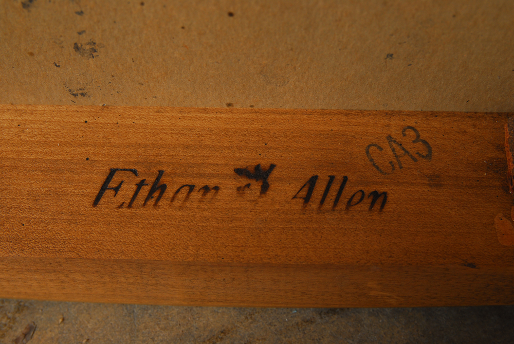 Set of Four Ethan Allen Cane Back Dining Chairs