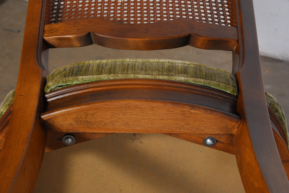 Set of Four Ethan Allen Cane Back Dining Chairs