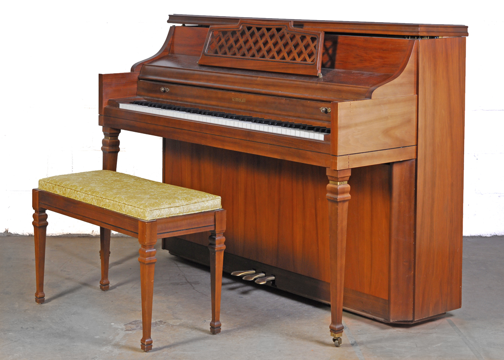Kimball Walnut Frame Piano with Bench