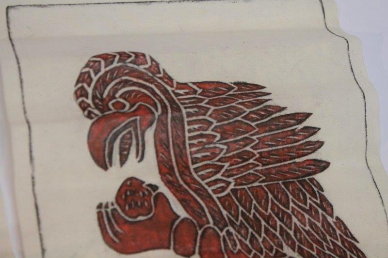 Trio of P. Argaez Mayan Temple Rubbings Eagle and Deities
