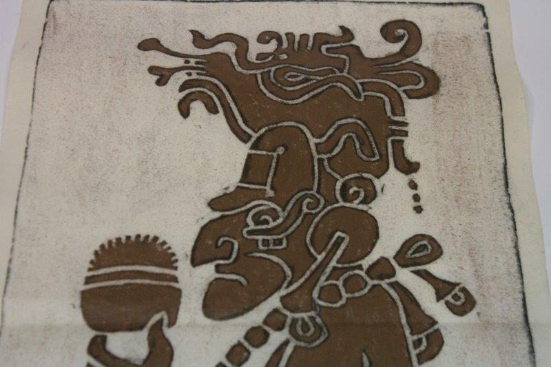 Trio of P. Argaez Mayan Temple Rubbings Eagle and Deities