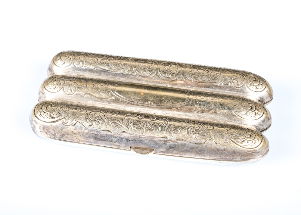 Silver Plate Cigar Case