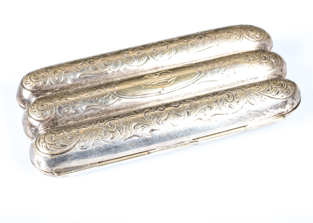 Silver Plate Cigar Case