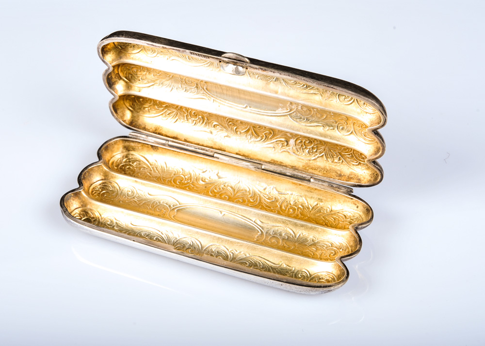 Silver Plate Cigar Case