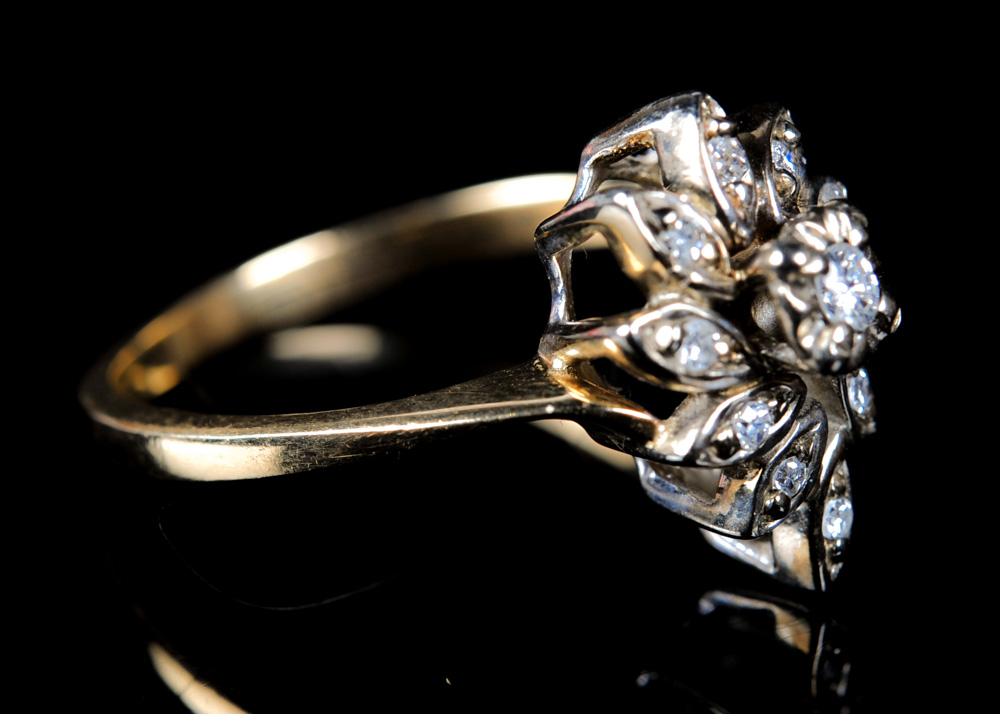 10K Gold Diamond Cluster Ring