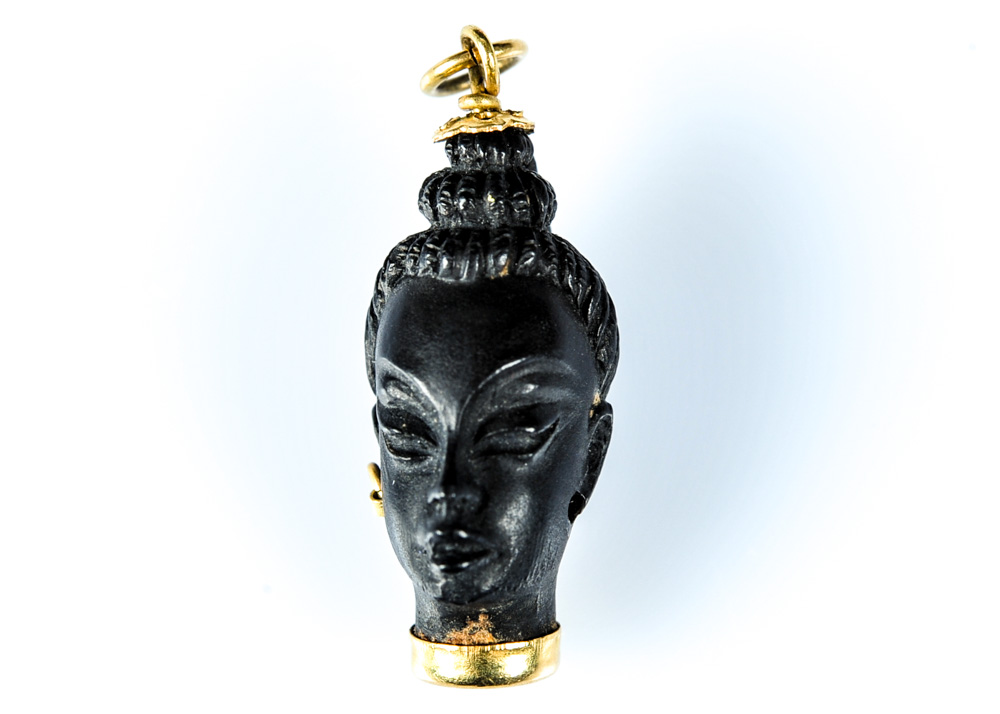 18K Yellow Gold Italian Blackamoor Pendant