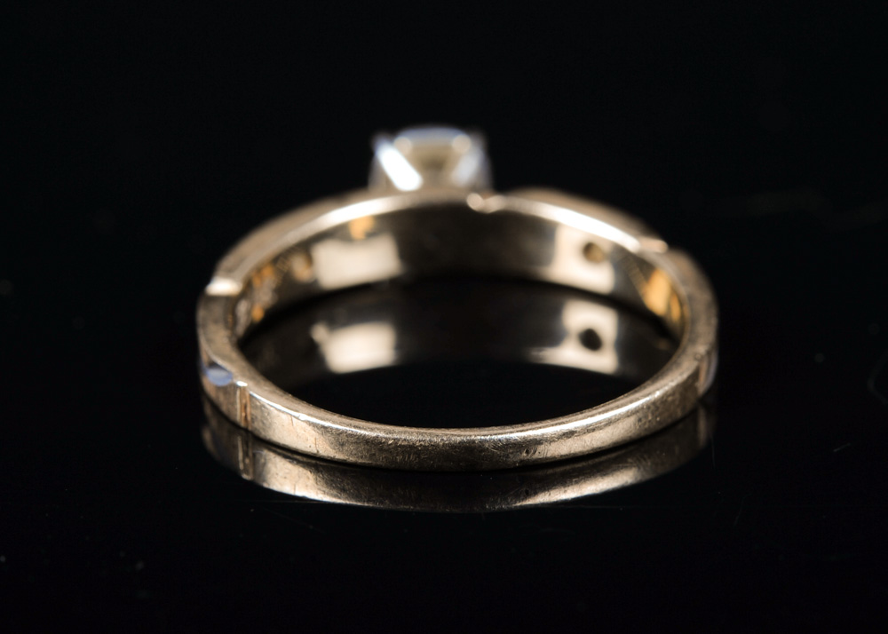 14K Gold and Diamond Wedding Ring Trio