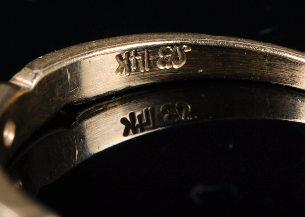 14K Gold and Diamond Wedding Ring Trio