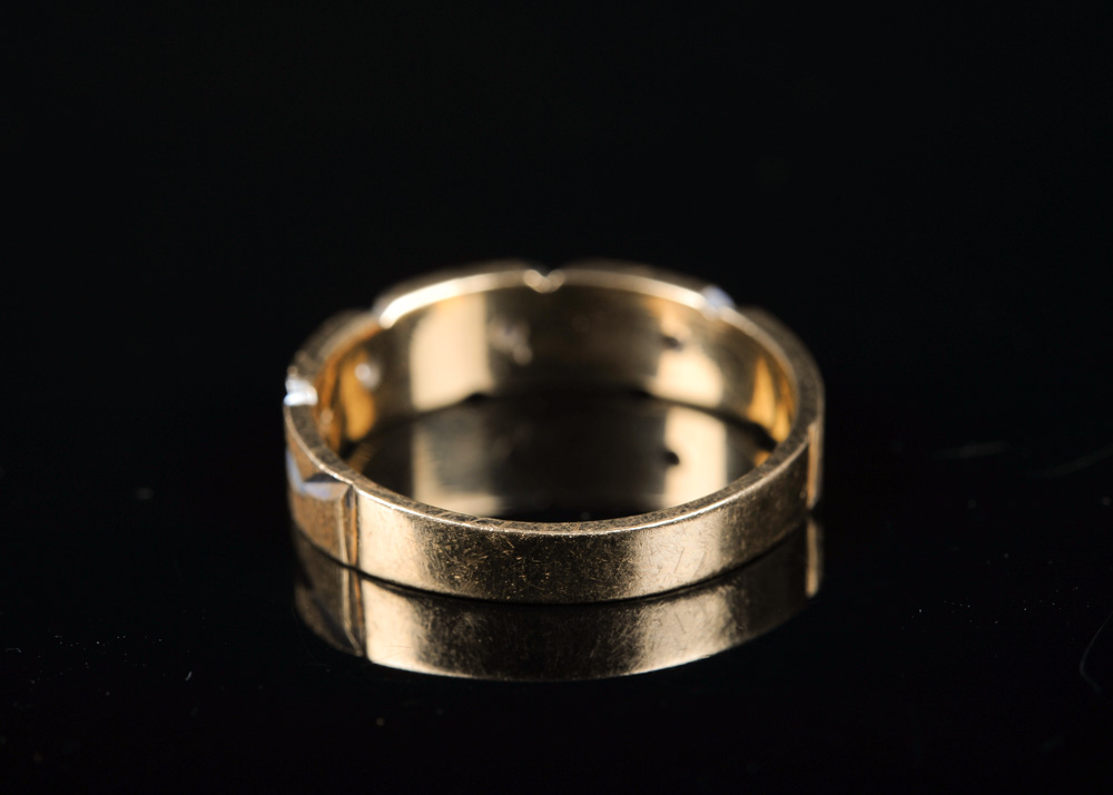 14K Gold and Diamond Wedding Ring Trio