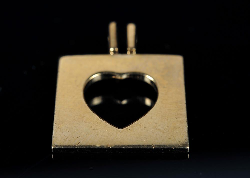 14K Yellow Gold and Diamond Heart Puzzle Pendant