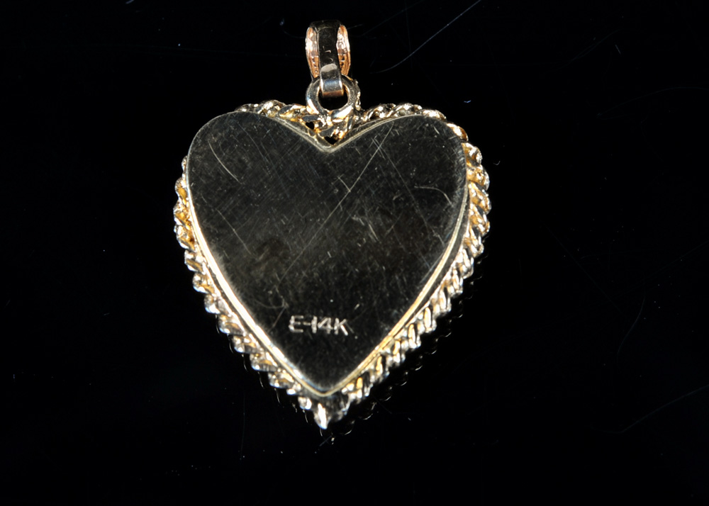 14K Yellow Gold Heart Locket