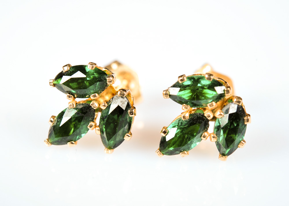 Pair of Marquise Cut Gemstone Earrings