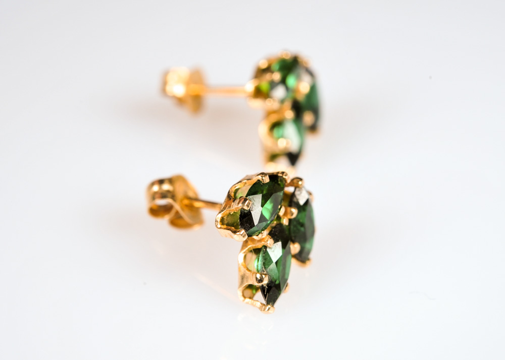 Pair of Marquise Cut Gemstone Earrings