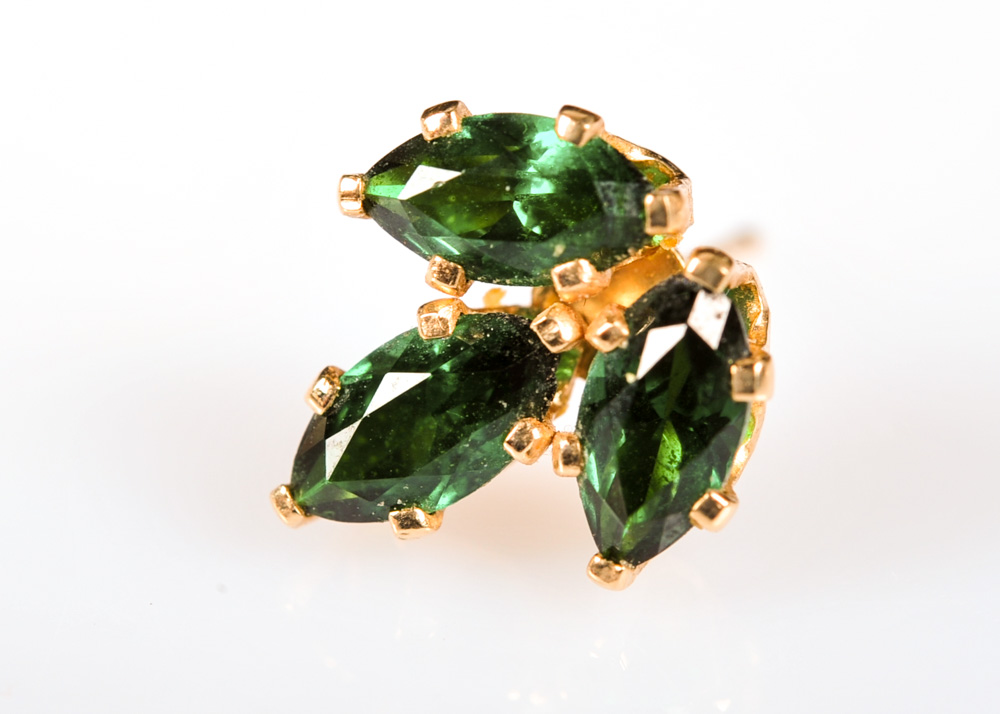 Pair of Marquise Cut Gemstone Earrings