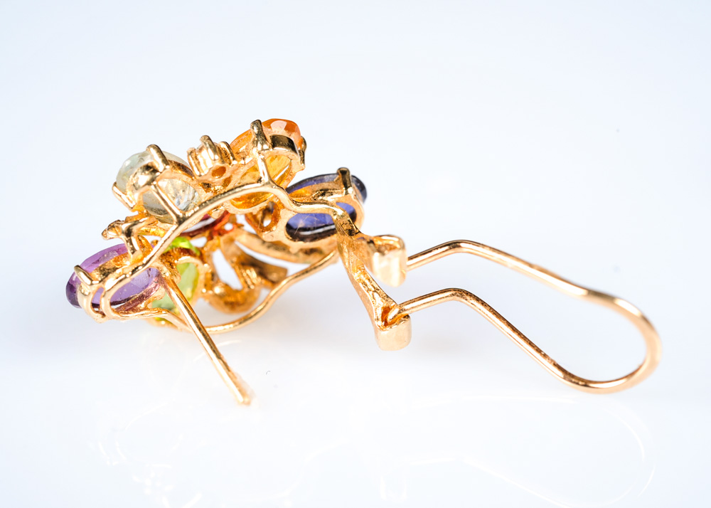 14K Gold and Gemstone Earring Pairing