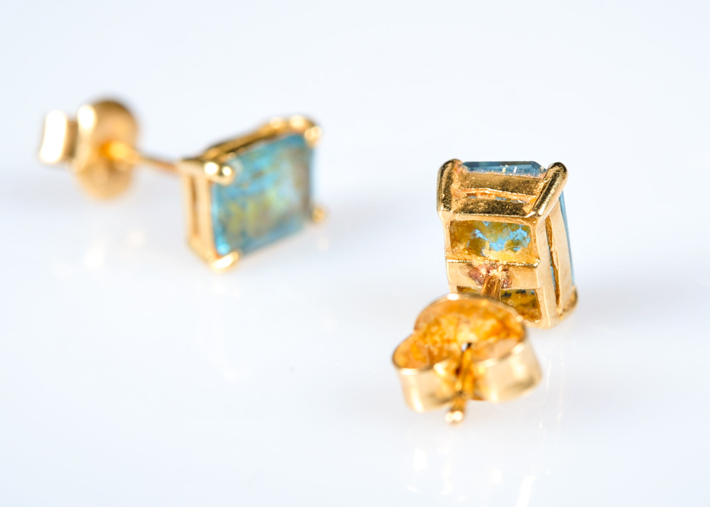 14K Gold and Gemstone Earring Pairing