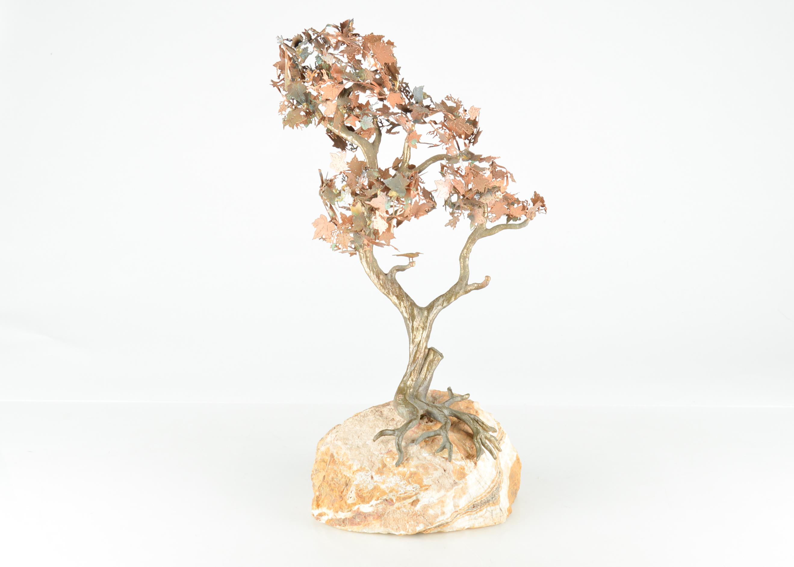 Metal Maple Tree Statuette