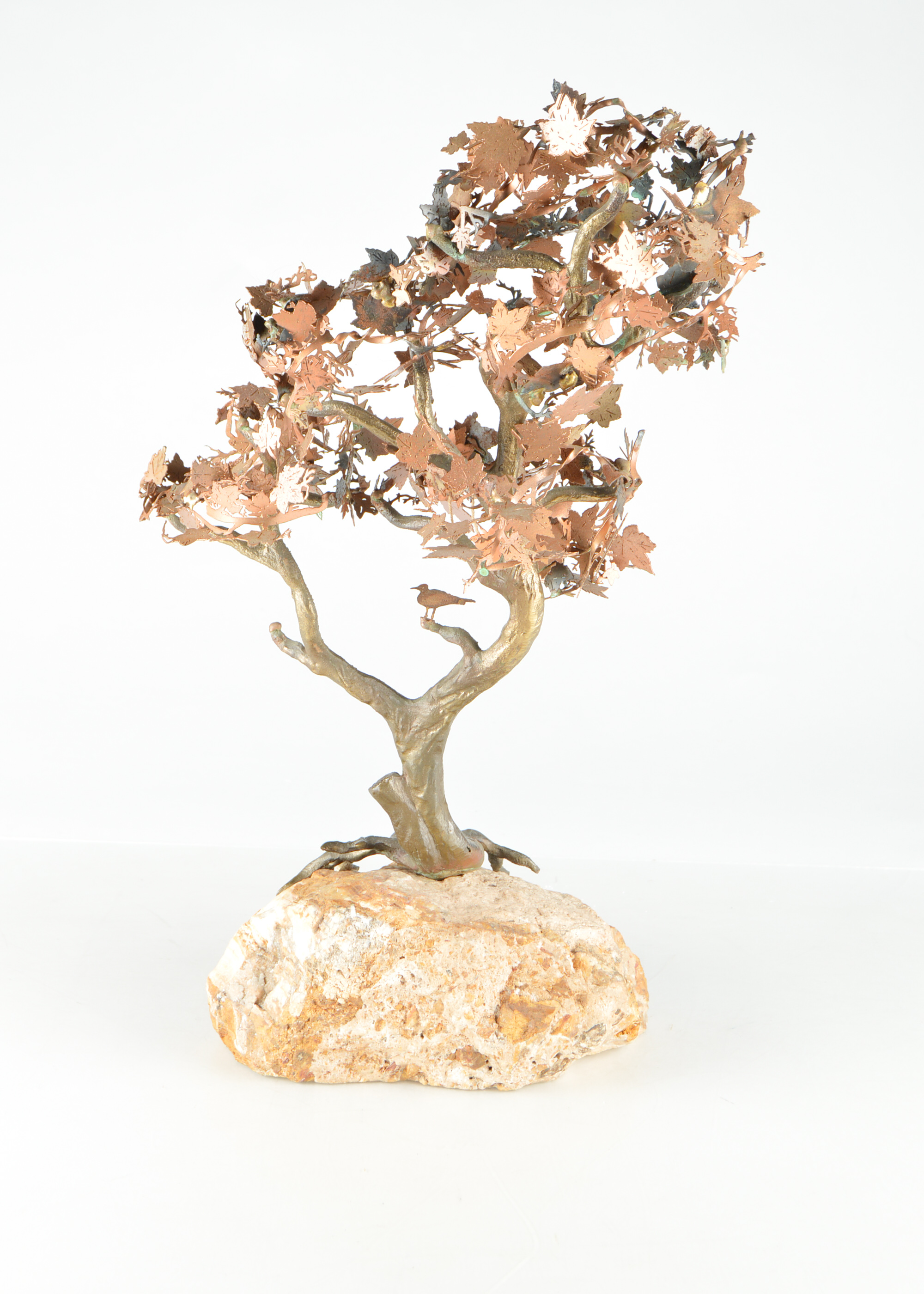 Metal Maple Tree Statuette