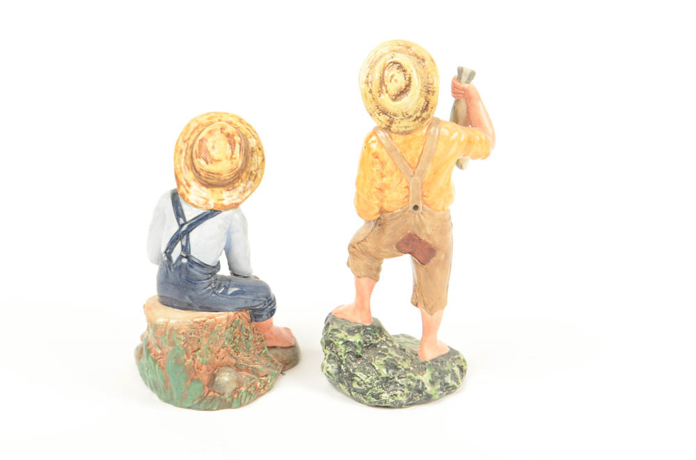 Royal Doulton Tom Sawyer and Huckleberry Finn Porcelain Figures