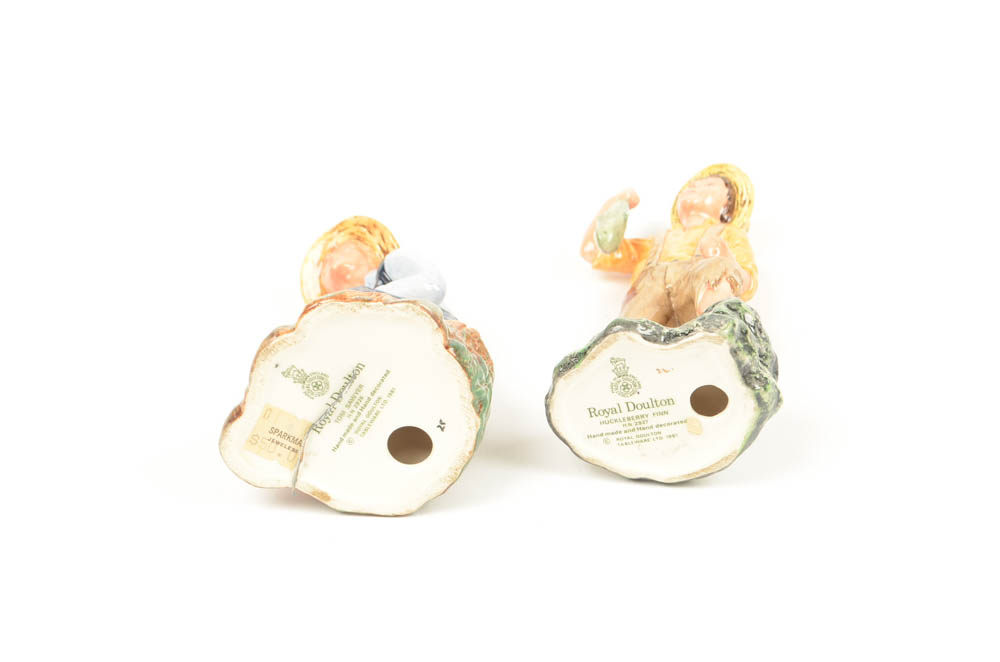 Royal Doulton Tom Sawyer and Huckleberry Finn Porcelain Figures