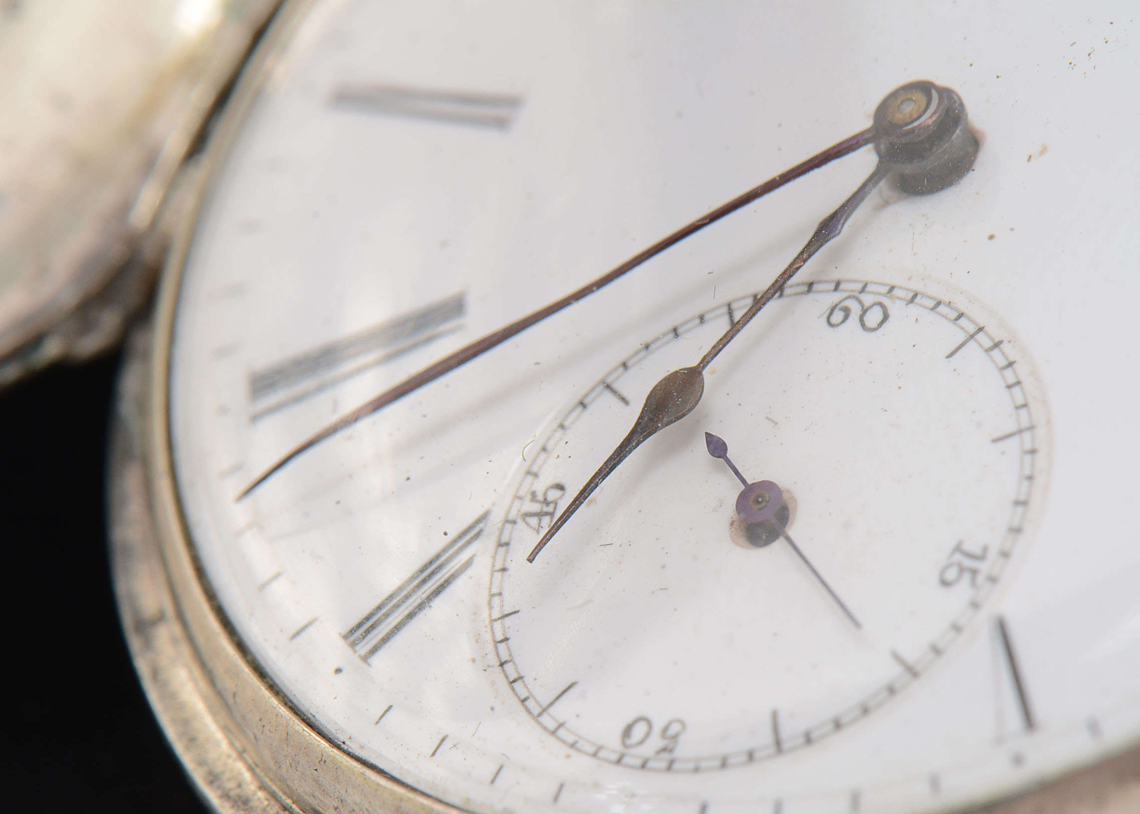 Ulysse Perret Locle Patent Lever Coin Silver Pocket Watch