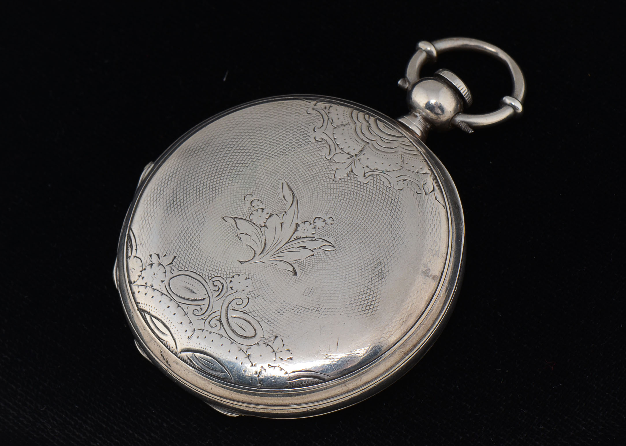 Ulysse Perret Locle Patent Lever Coin Silver Pocket Watch