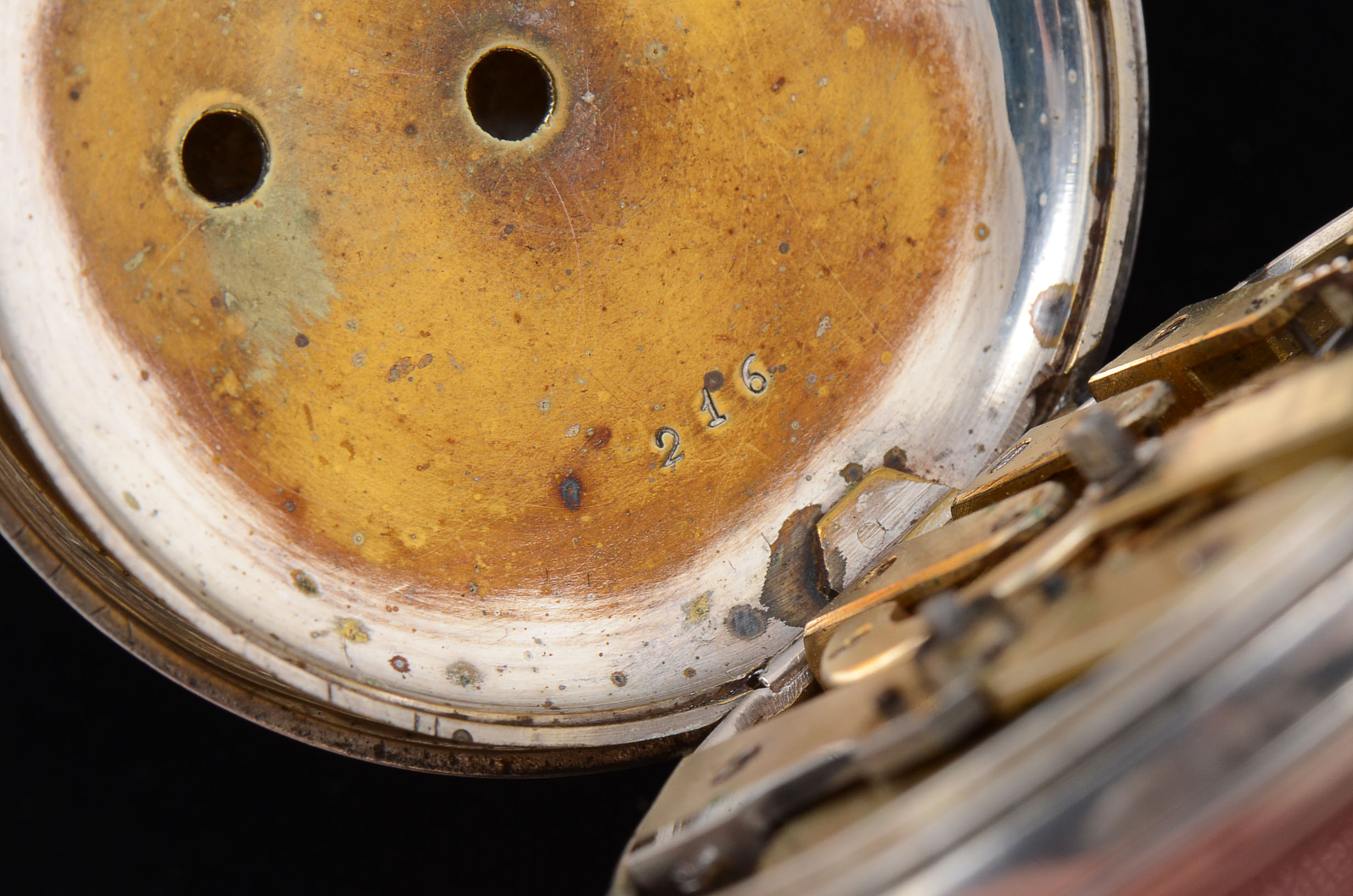 Ulysse Perret Locle Patent Lever Coin Silver Pocket Watch