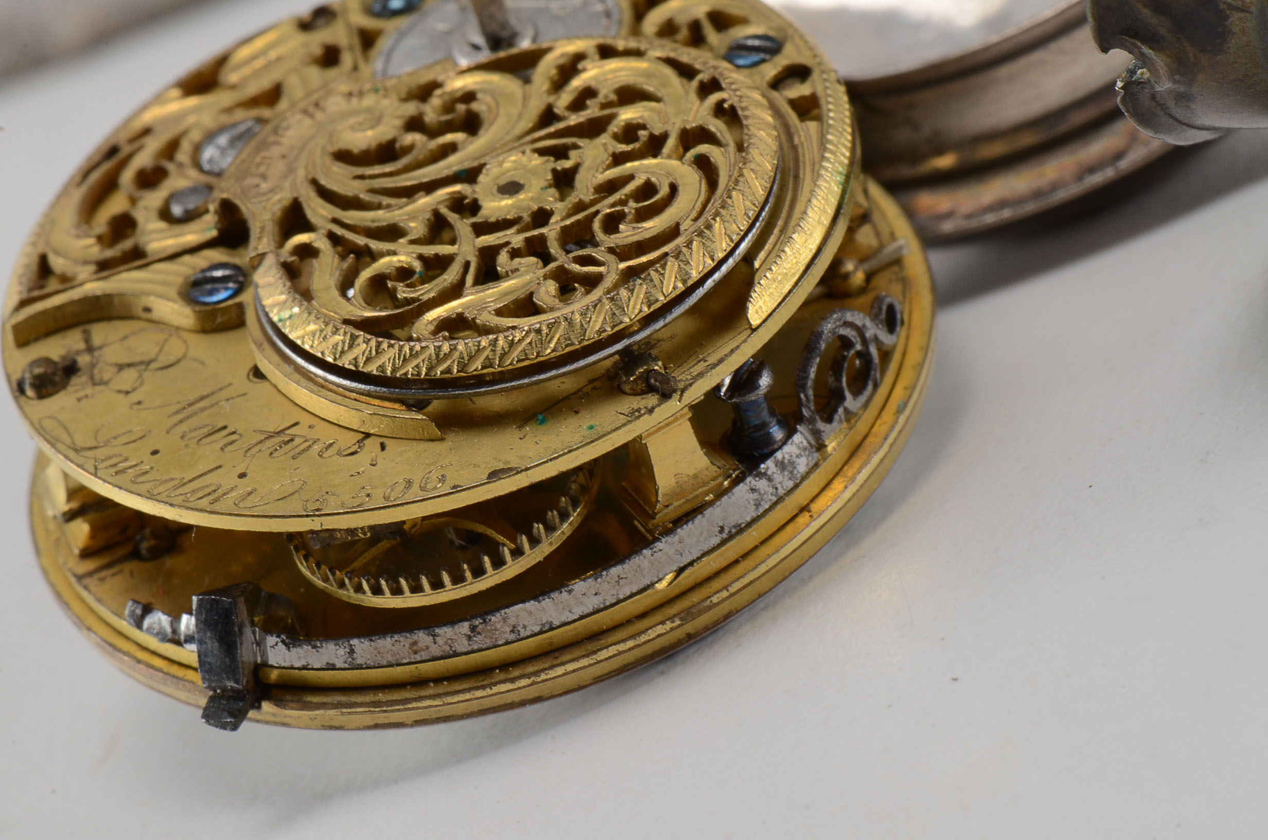18th Century Georgian Front Key Wind Fusee Pocket Watch