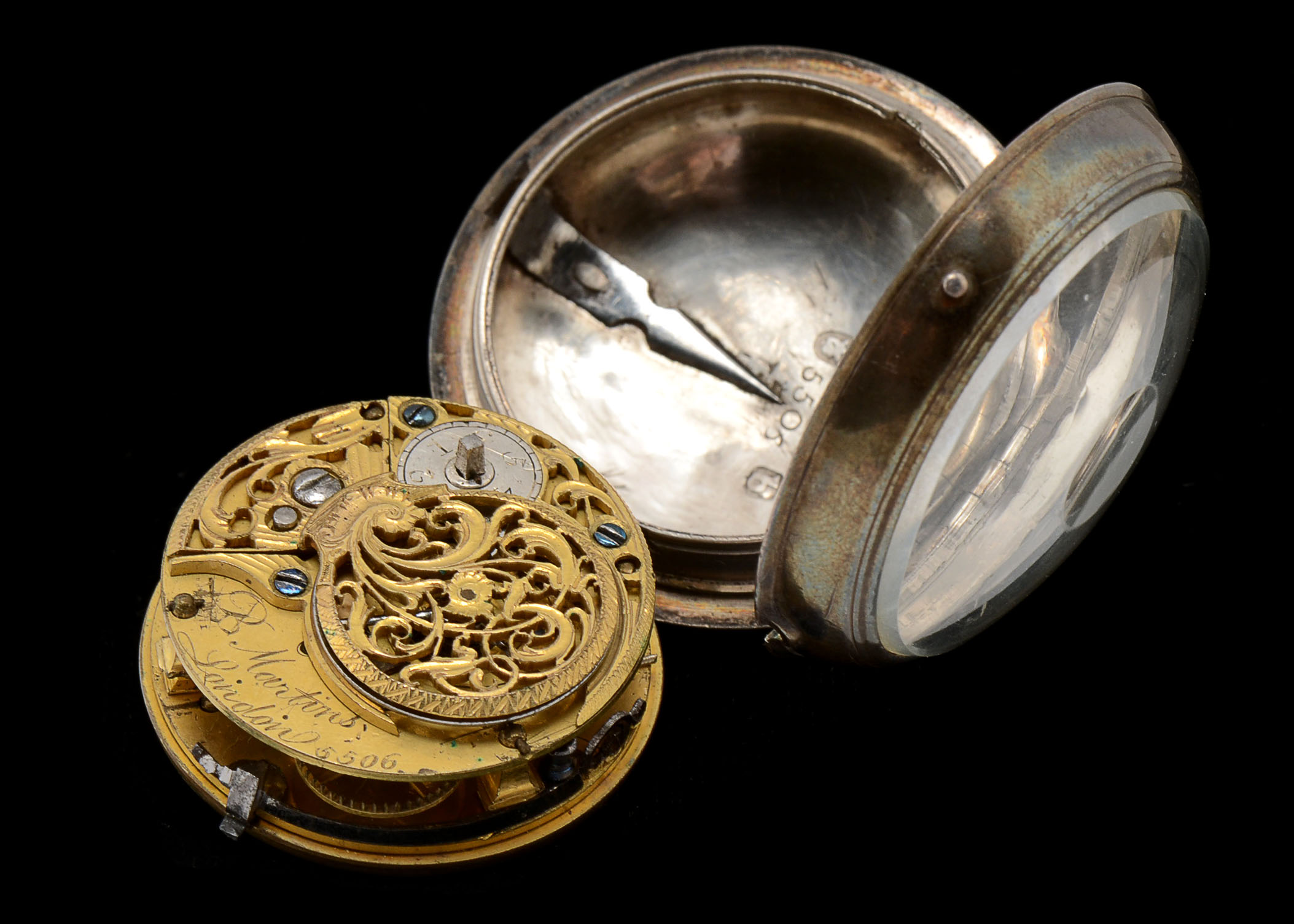 18th Century Georgian Front Key Wind Fusee Pocket Watch