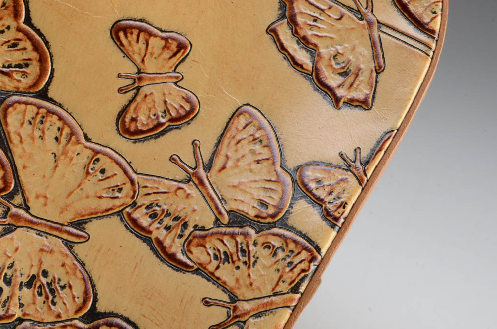 Mario Hernandez Designer Embossed Leather Butterfly Purse