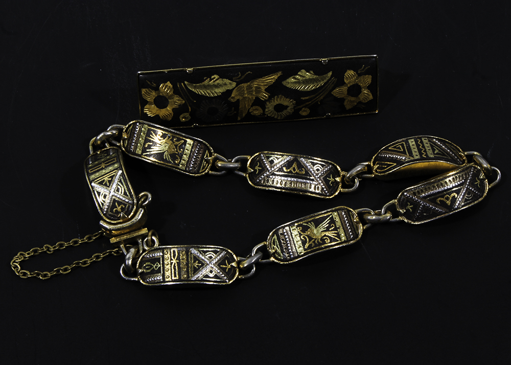Pair of Colorful Damascening Jewelry