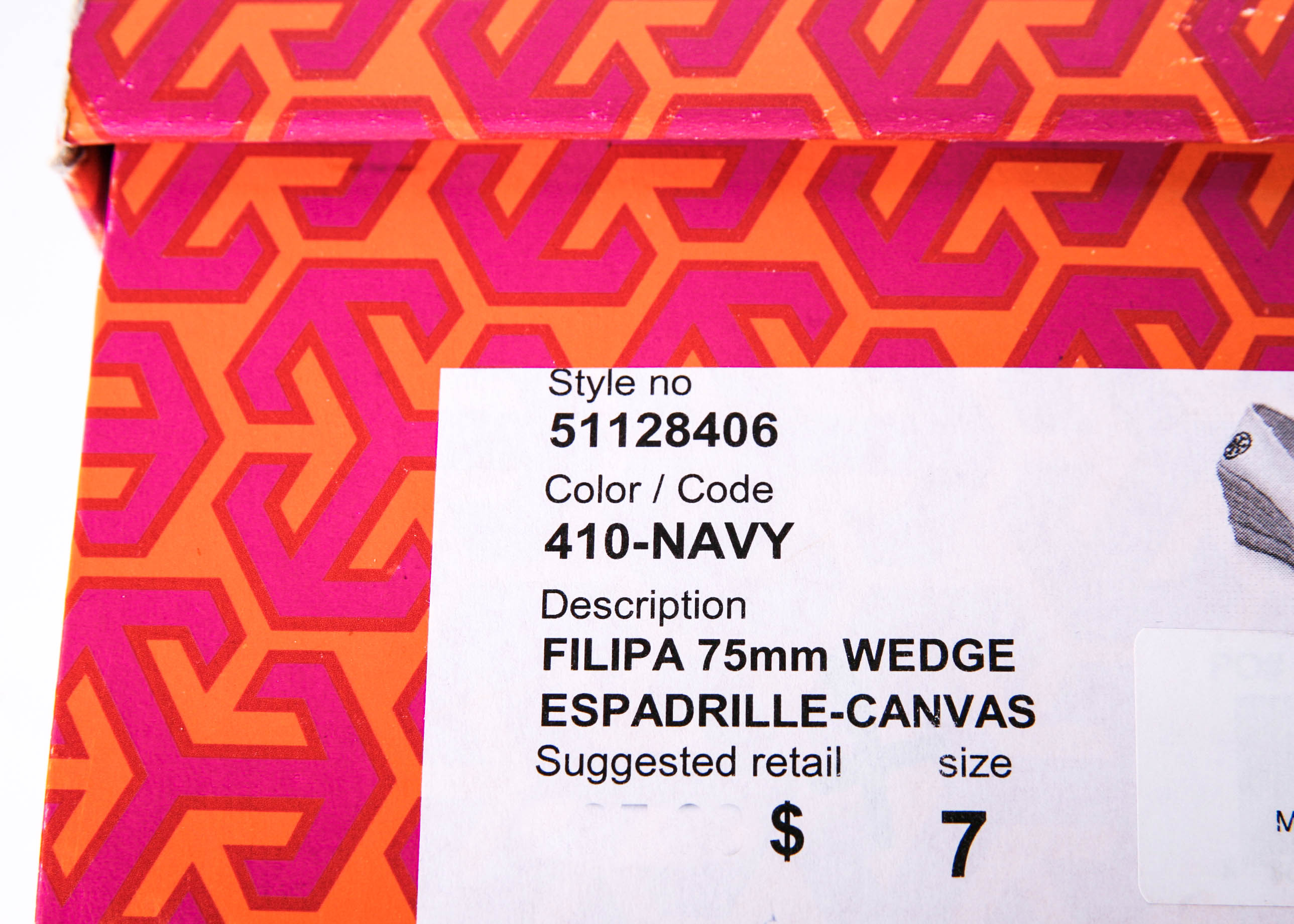 TORY BURCH Navy Filipa Wedge Espadrille