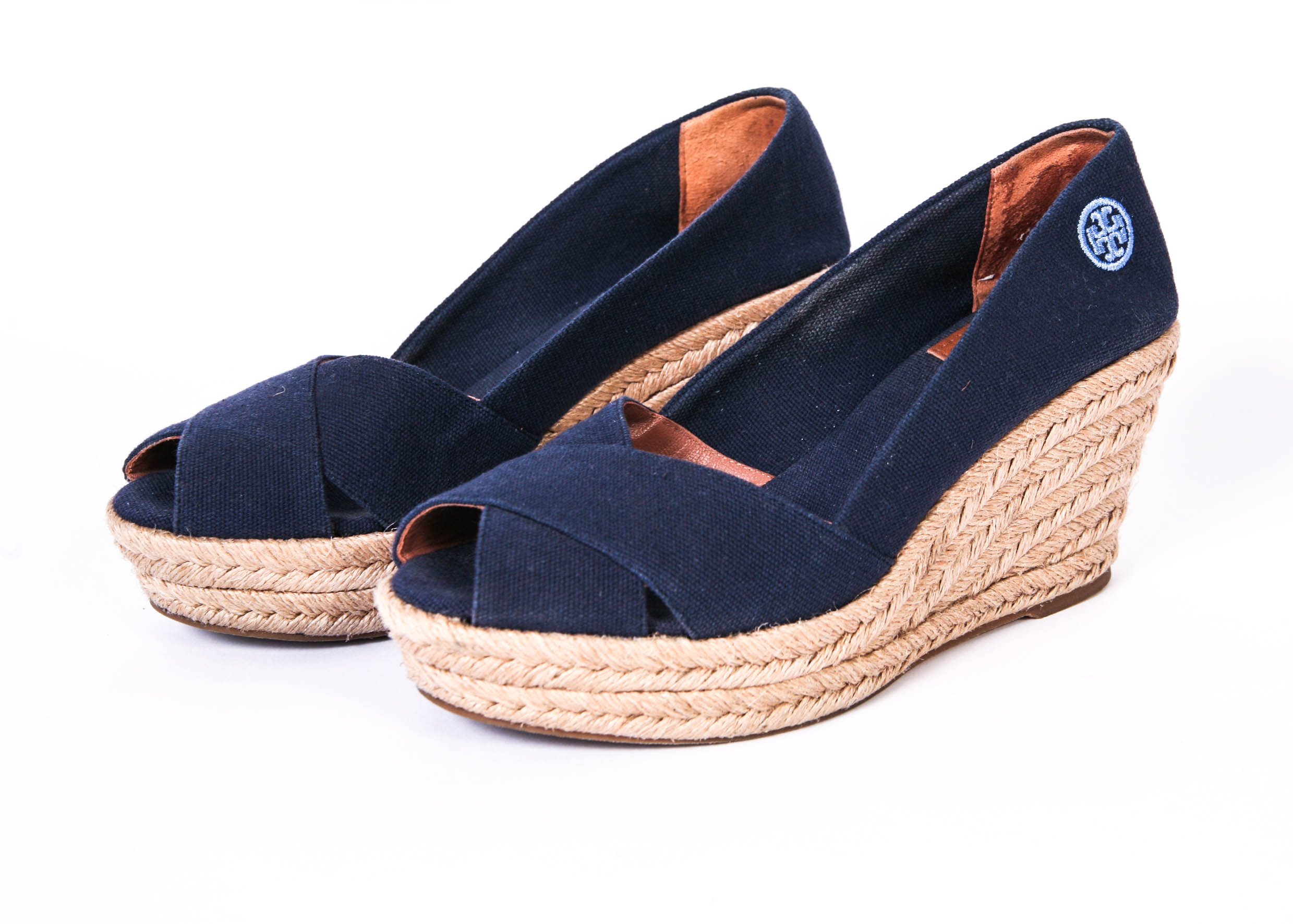 TORY BURCH Navy Filipa Wedge Espadrille
