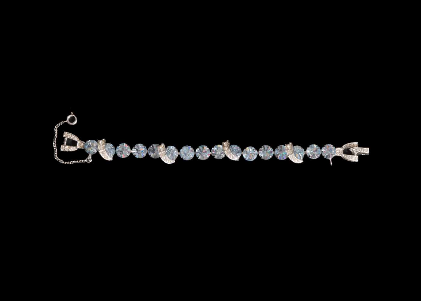 Silver Tone Weiss Bracelet with Glass Stones