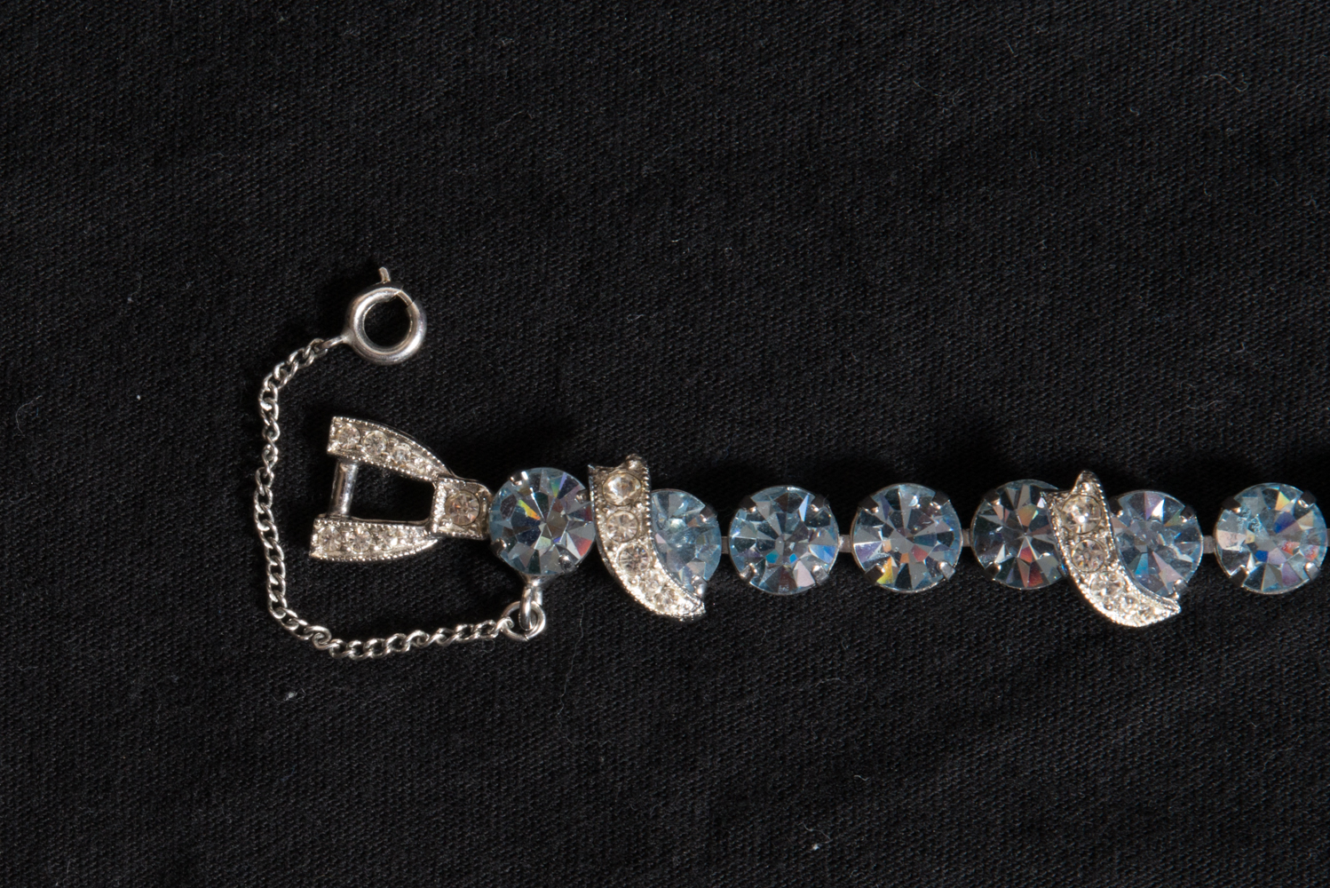 Silver Tone Weiss Bracelet with Glass Stones