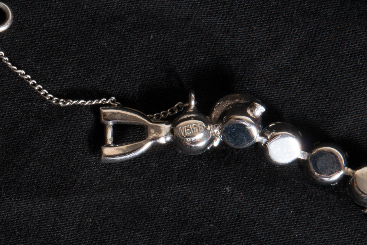 Silver Tone Weiss Bracelet with Glass Stones