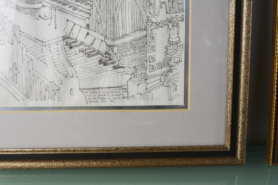 Pair of Elizabeth Luallen Black Ink Drawings