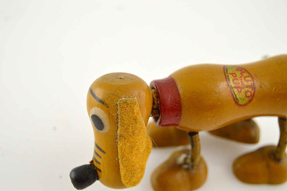 1930s Walt Disney Pluto the Pup Wooden Toy