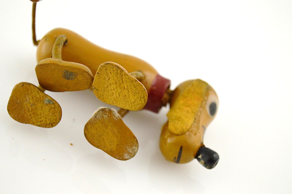 1930s Walt Disney Pluto the Pup Wooden Toy