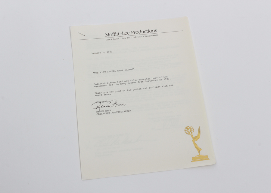 Ed McMahon's Original 41st Annual Emmy Awards Contract