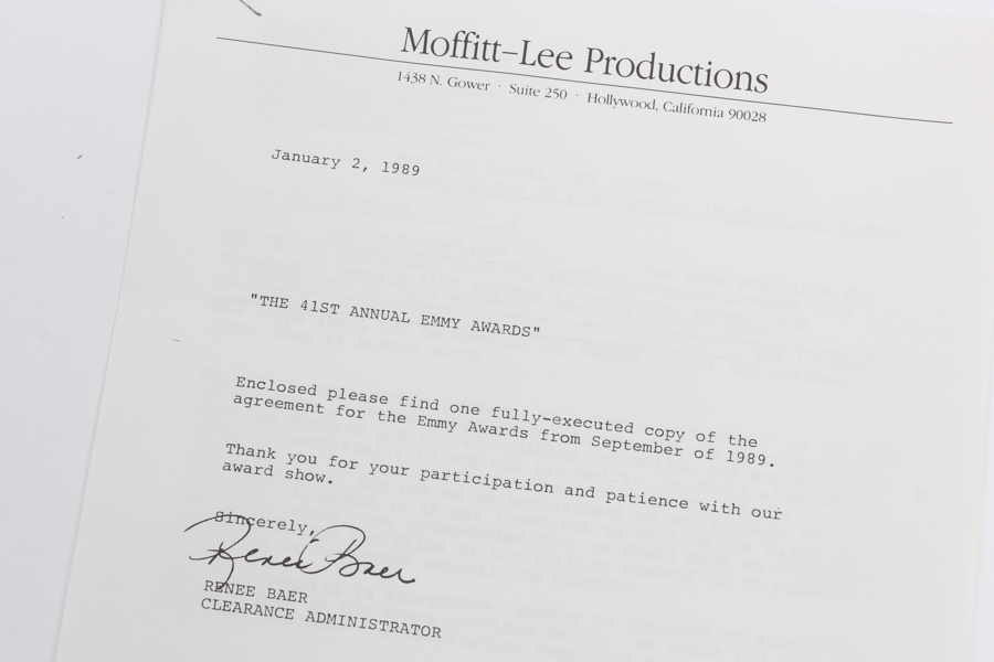 Ed McMahon's Original 41st Annual Emmy Awards Contract
