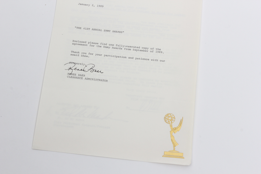 Ed McMahon's Original 41st Annual Emmy Awards Contract
