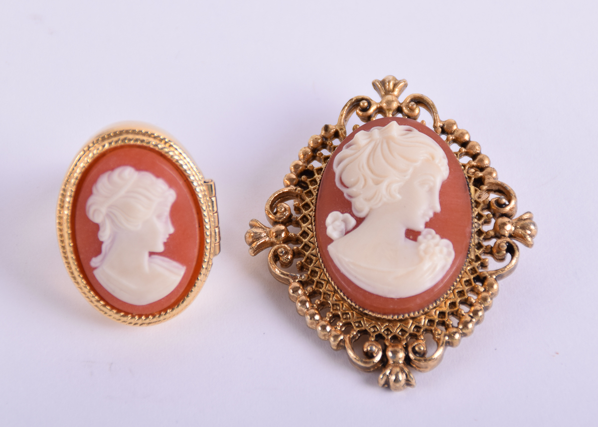 Vintage Avon Cameo Brooch and Ring