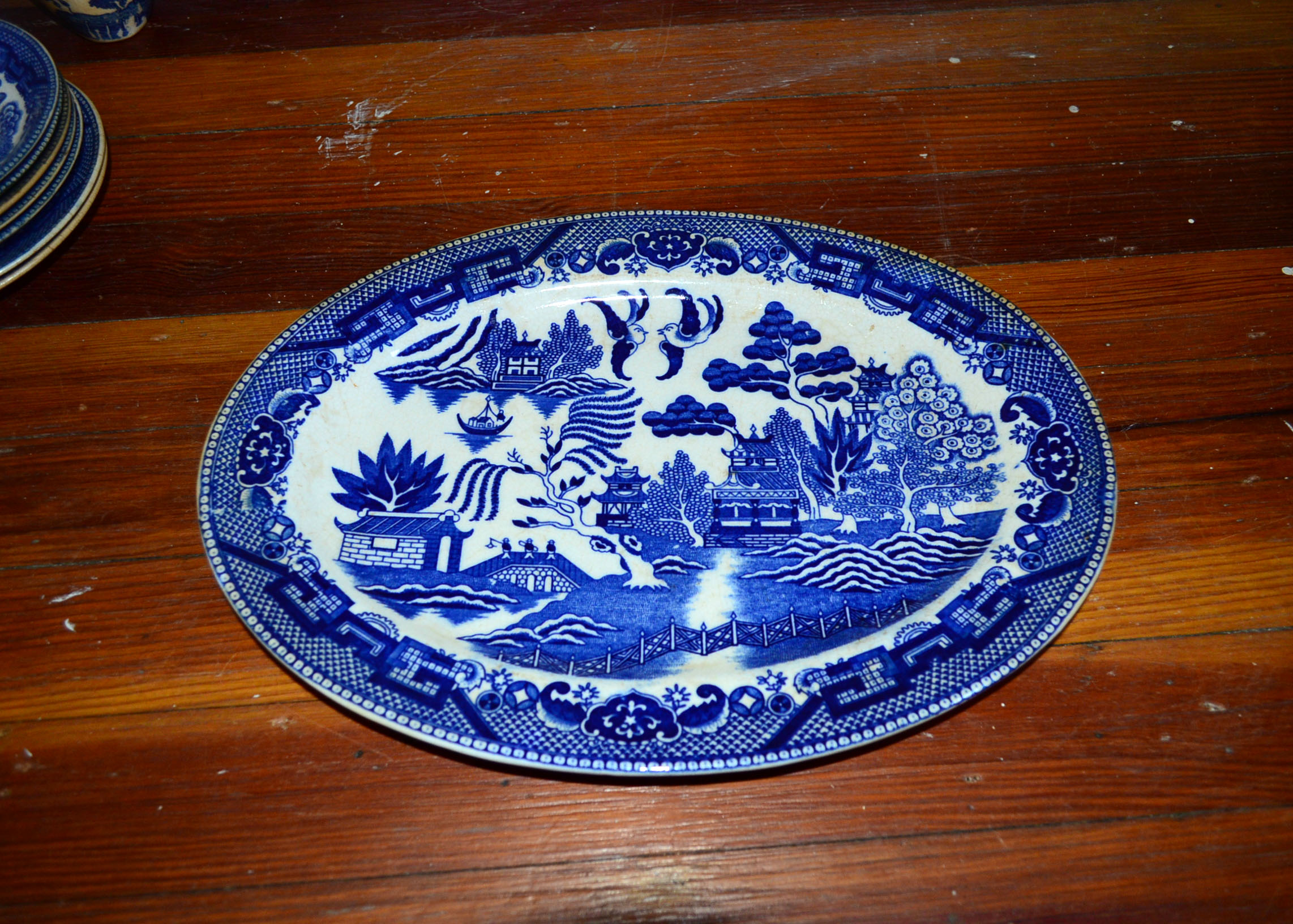 A collection of porcelain blue and white dinner service