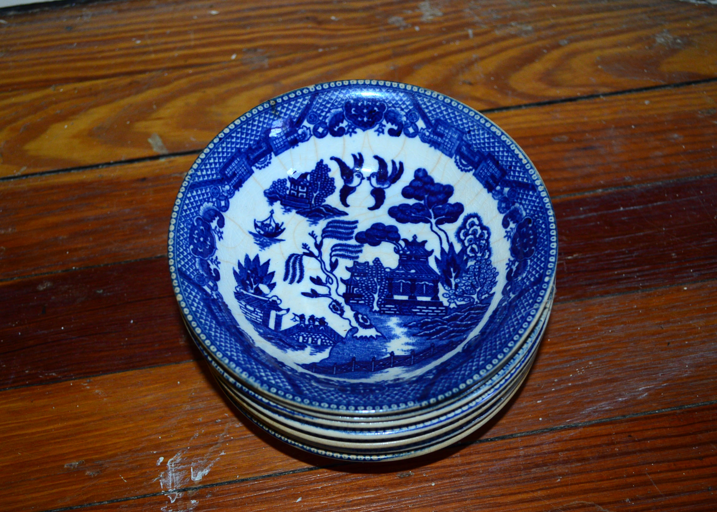 A collection of porcelain blue and white dinner service