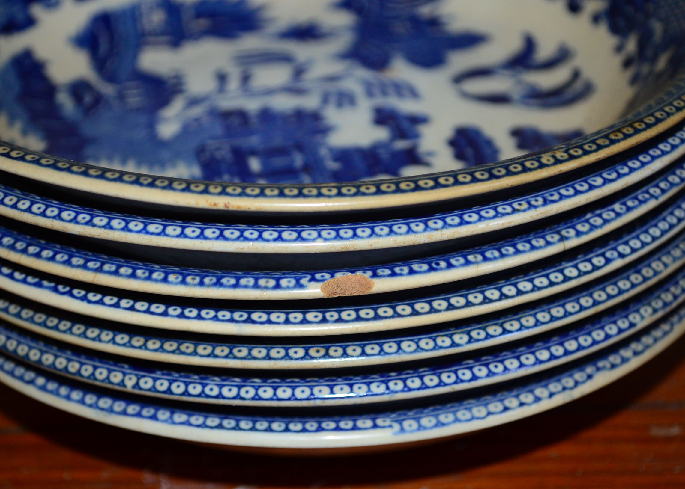 A collection of porcelain blue and white dinner service