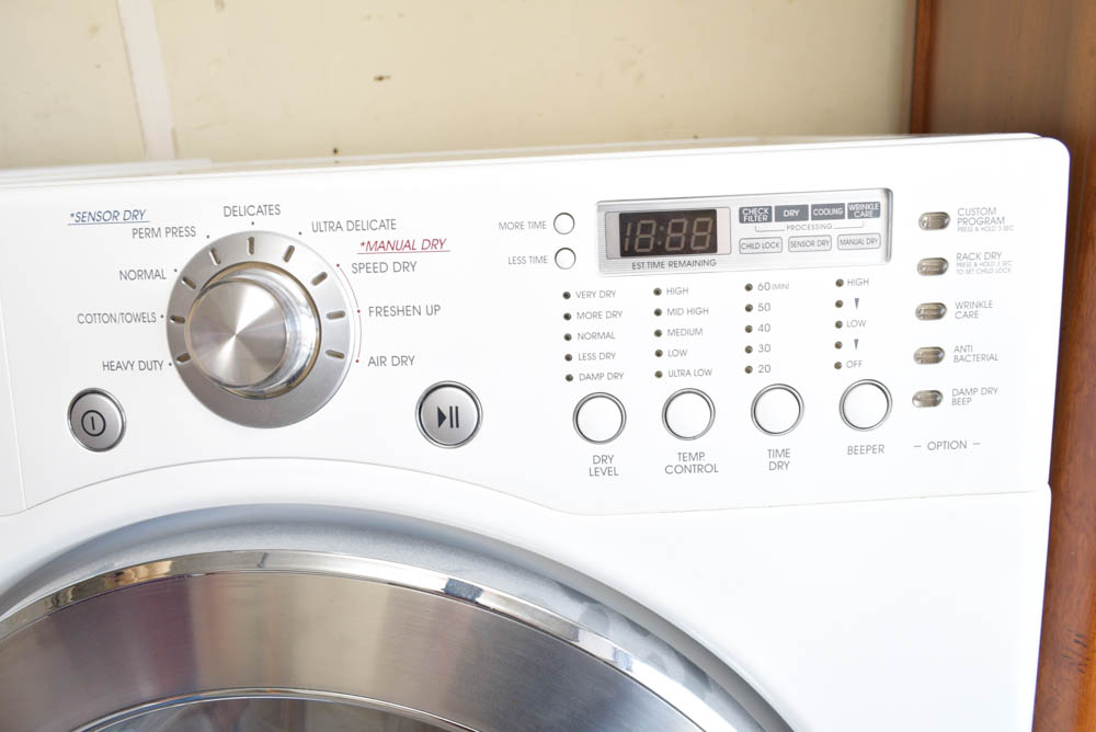LG Tromm Electric Washer and Dryer with Pedestals
