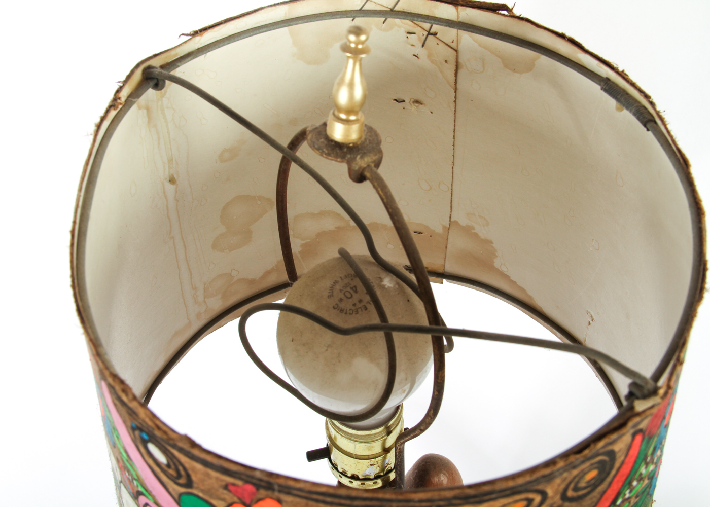 Cypress Knee Lamp with Painted Shade