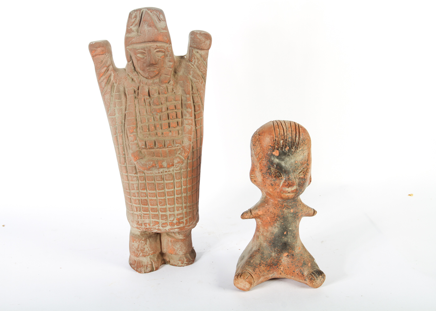 Pair of Ceramic Peruvian Style Figurines