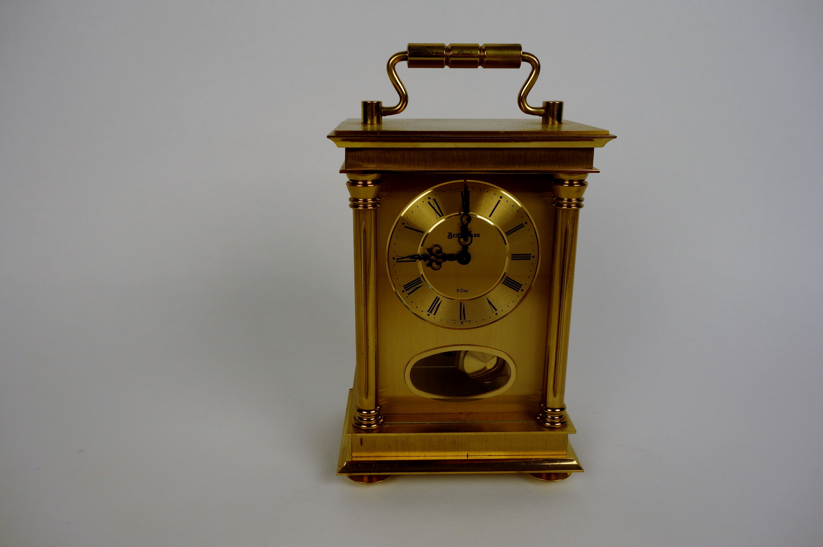 Vintage Schmid Benchmark Brass 8 Day Desk Clock
